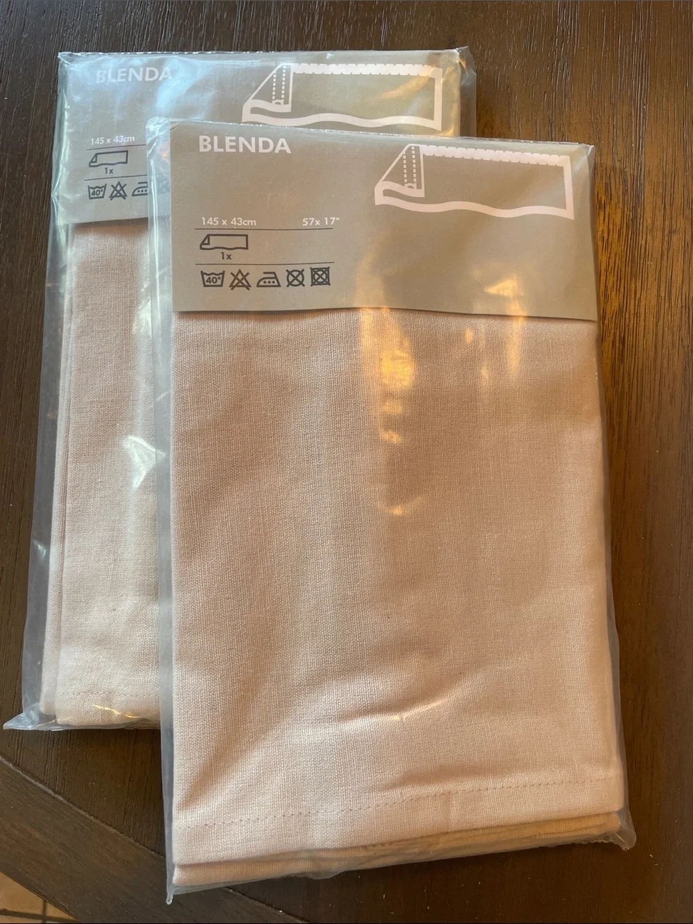 IKEA Blenda Tan Beige Curtain Valance 57